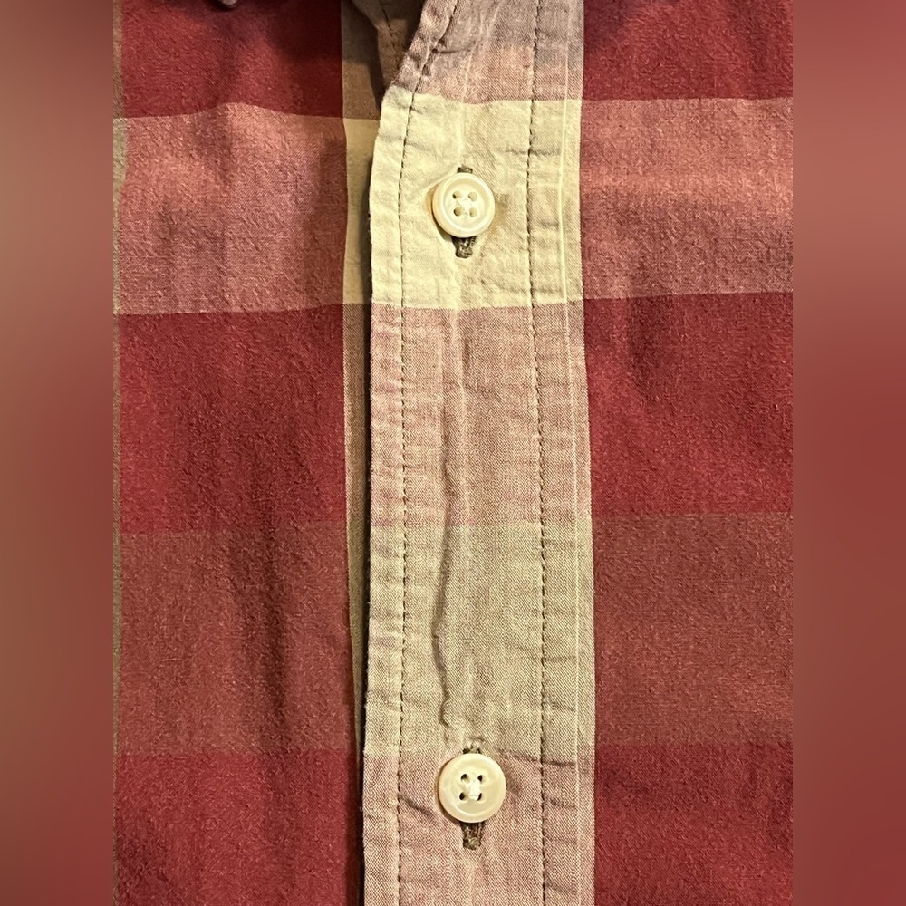 Timberland Men's Red and Tan Plaid Collared Shirt Size XL - Picture 11 of 13